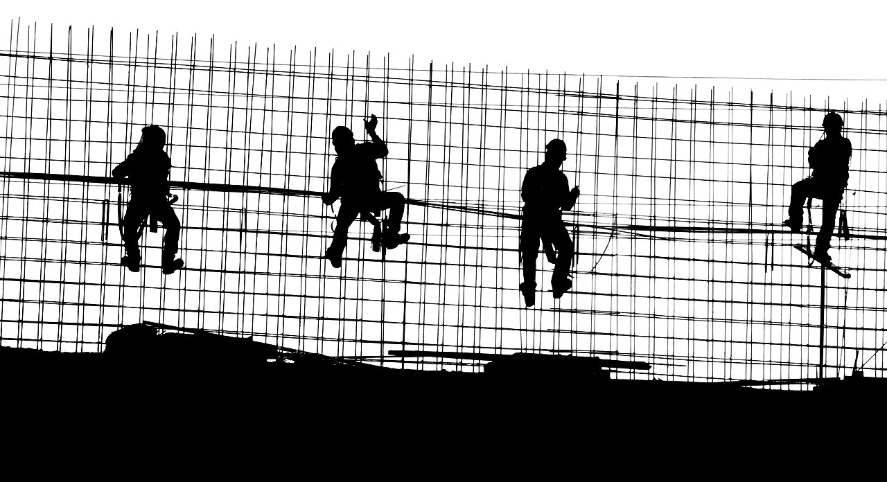 Ferraillage sur un chantier de gros œuvre